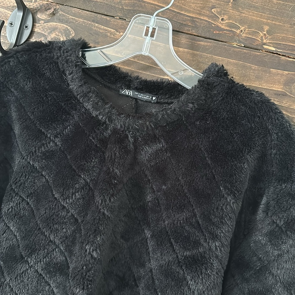 Zara Faux Fur Cropped Sweater